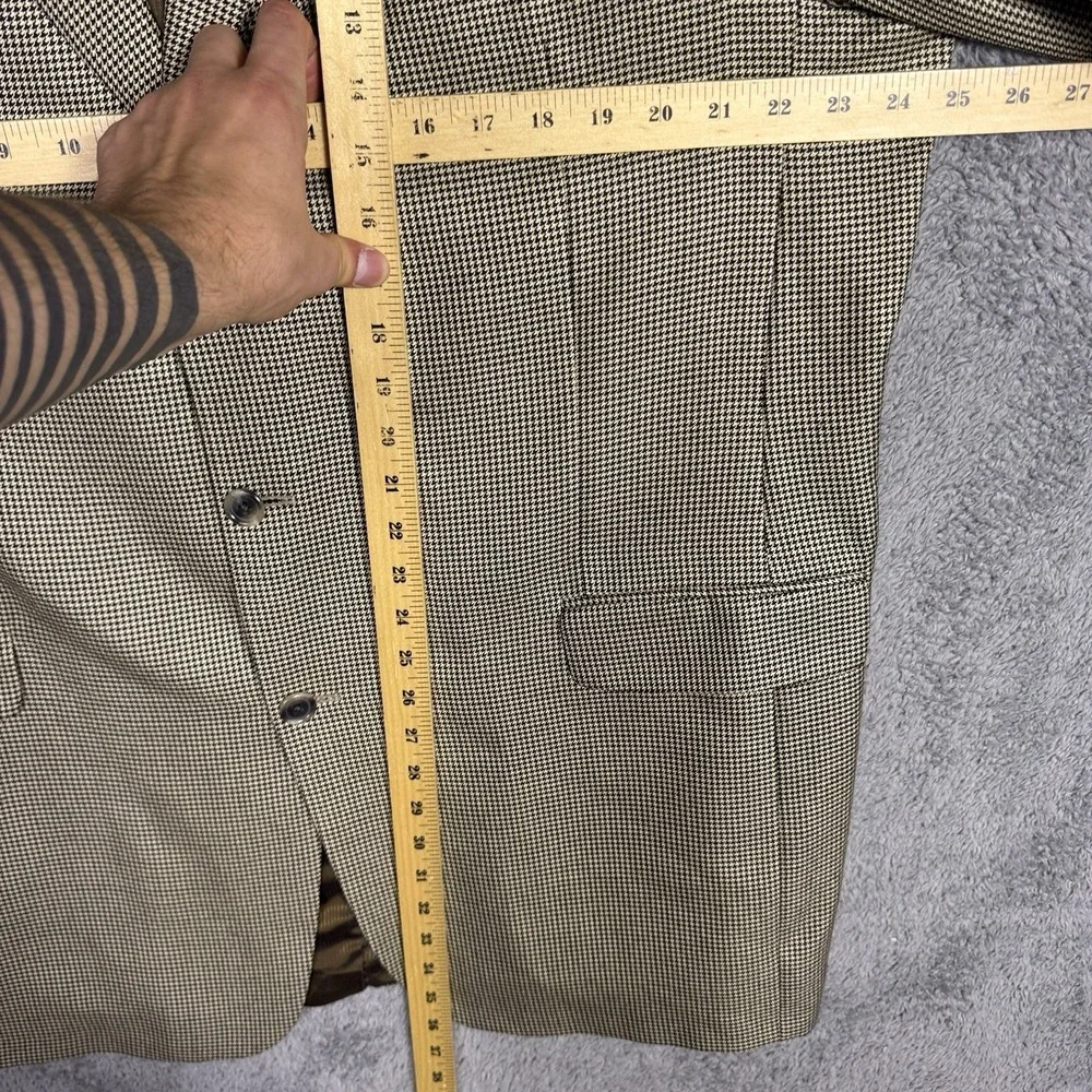 Jack Victor Blazer Men 46XL Wool Silk Cashmere Lanzawood Houndstooth Blazer